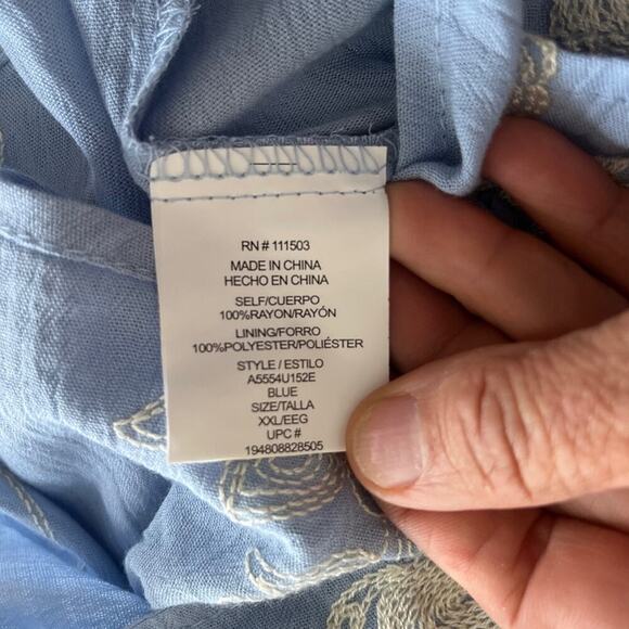 Lily Rose Floral Tier Midi Dress XXL Embroidered Flutter Sleeve Cottagecore NEW - Picture 5 of 13